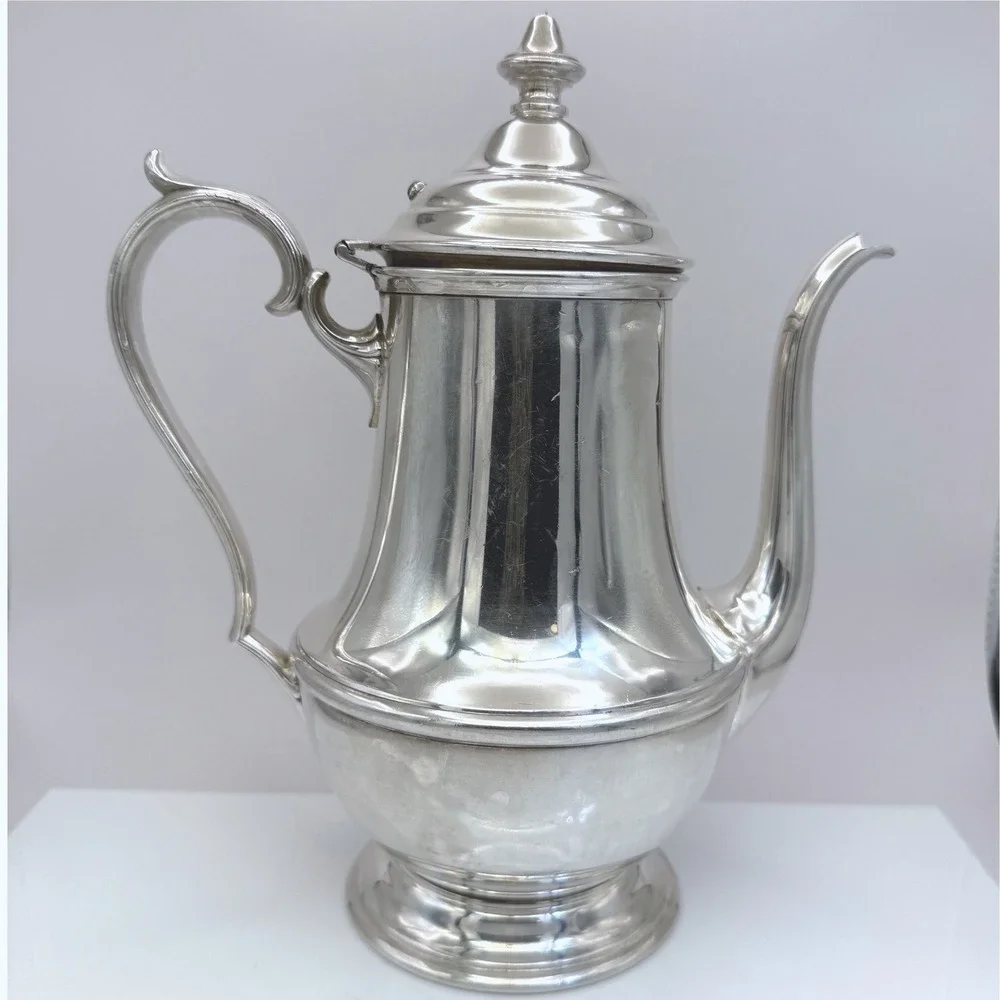 Vintage Wm Rogers Washington 2476 Silverplate Coffee Pot Decor Prop